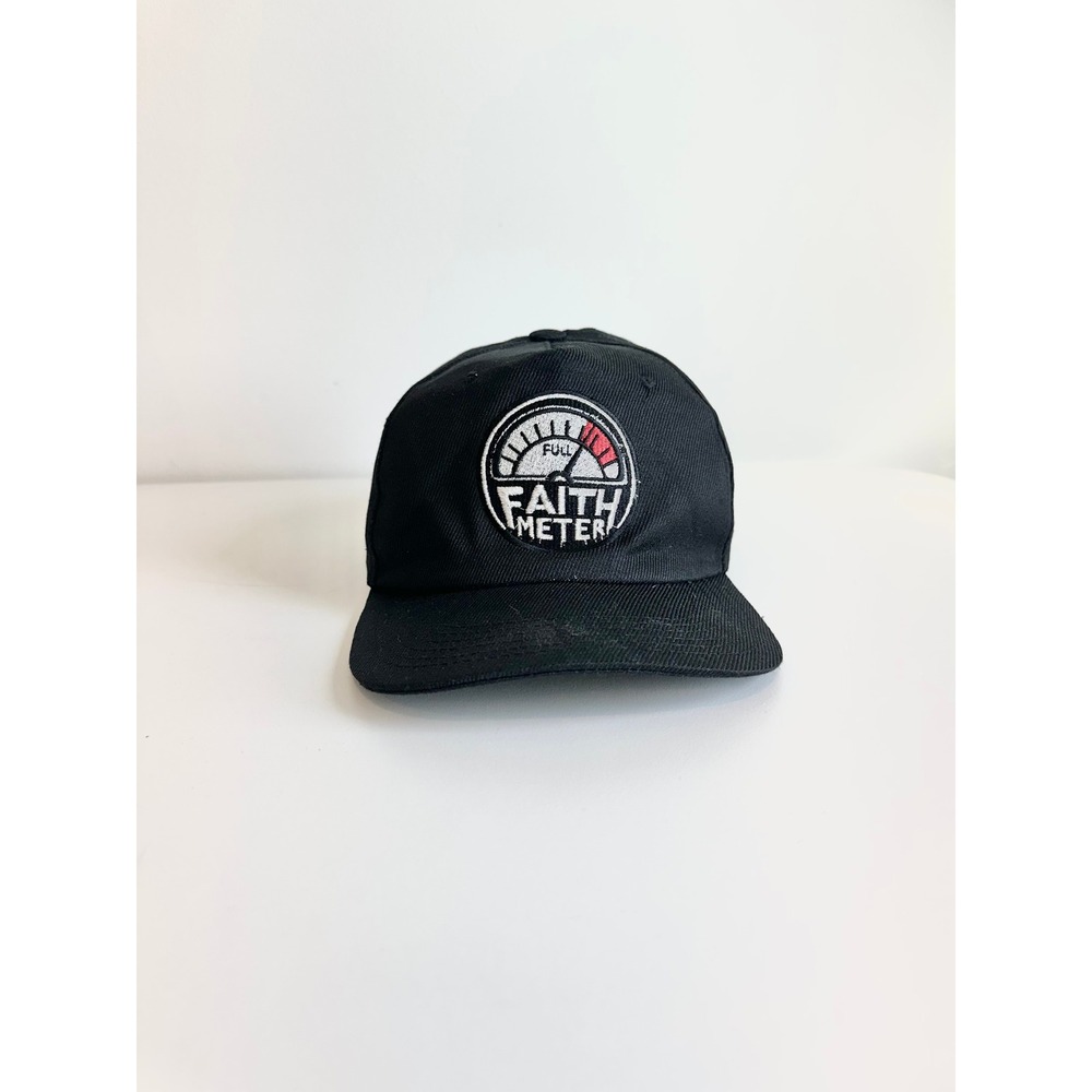 Rank Wear Clothing Faith Meter Black Snapback Hat Religious Graphic‎ Cap Mens